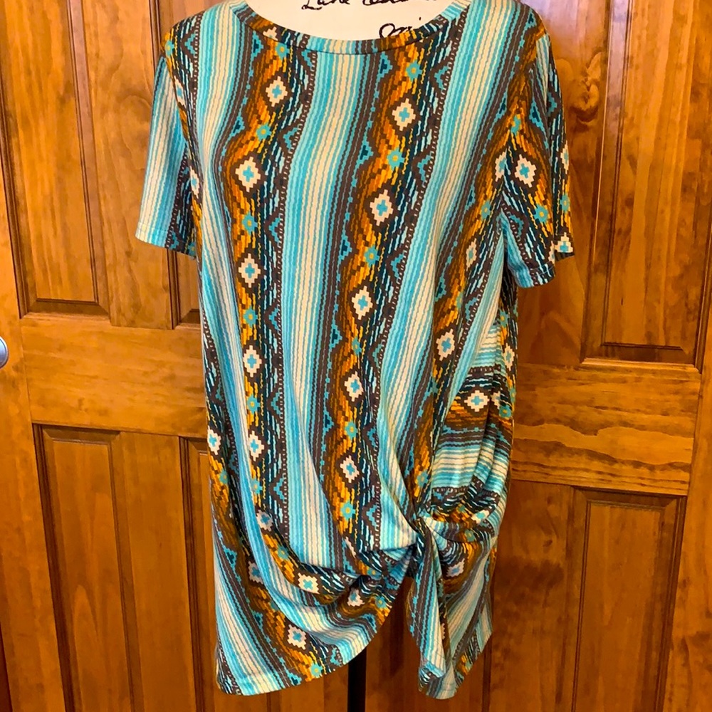 Crazy Train Aztec knotted tunic